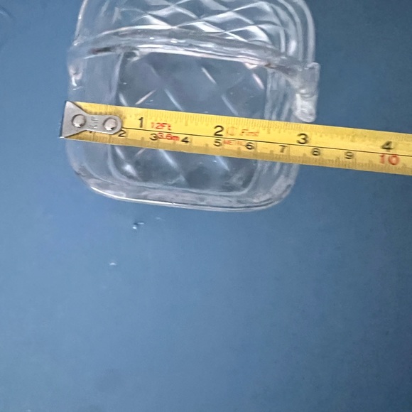 VINTAGE GLASS BASKET WEAVE BASKET WITH HANDLE - Picture 3 of 8